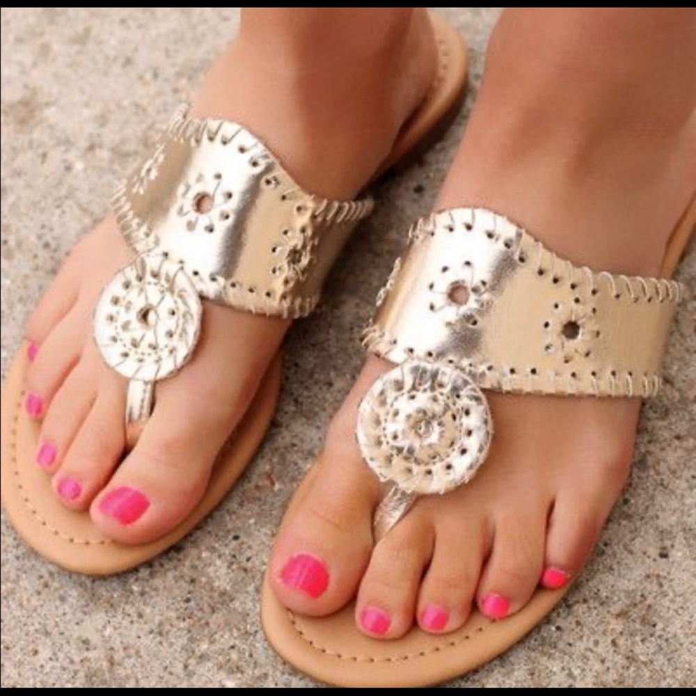 Gold Jack Rogers Sandals